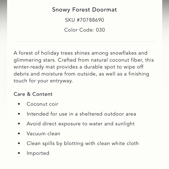 Anthropologie 100% recommended NWT snowy forest quality thick doormat - Picture 6 of 10